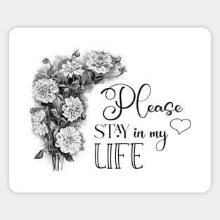 Flowers Bouquet with Love Text Magnet